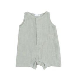 Angel Dear Angel Dear- Desert Green Muslin  Sleeveless Shortie Romper