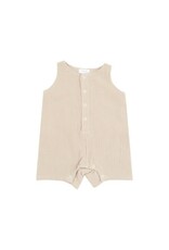 Angel Dear Angel Dear- Oxford Tan Muslin Sleeveless Shortie Romper