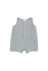 Angel Dear Angel Dear- Slate Gray Muslin Sleeveless Shortie Romper