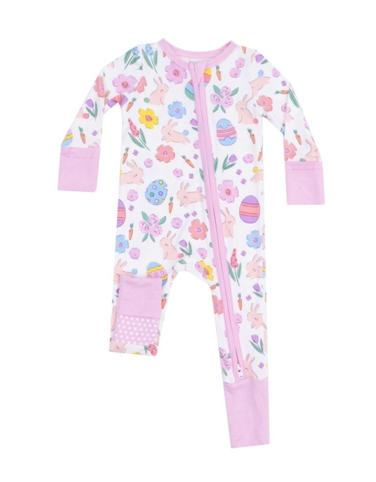 Angel Dear Angel Dear- Pink Easter Bunnies Two-Way Zipper Romper