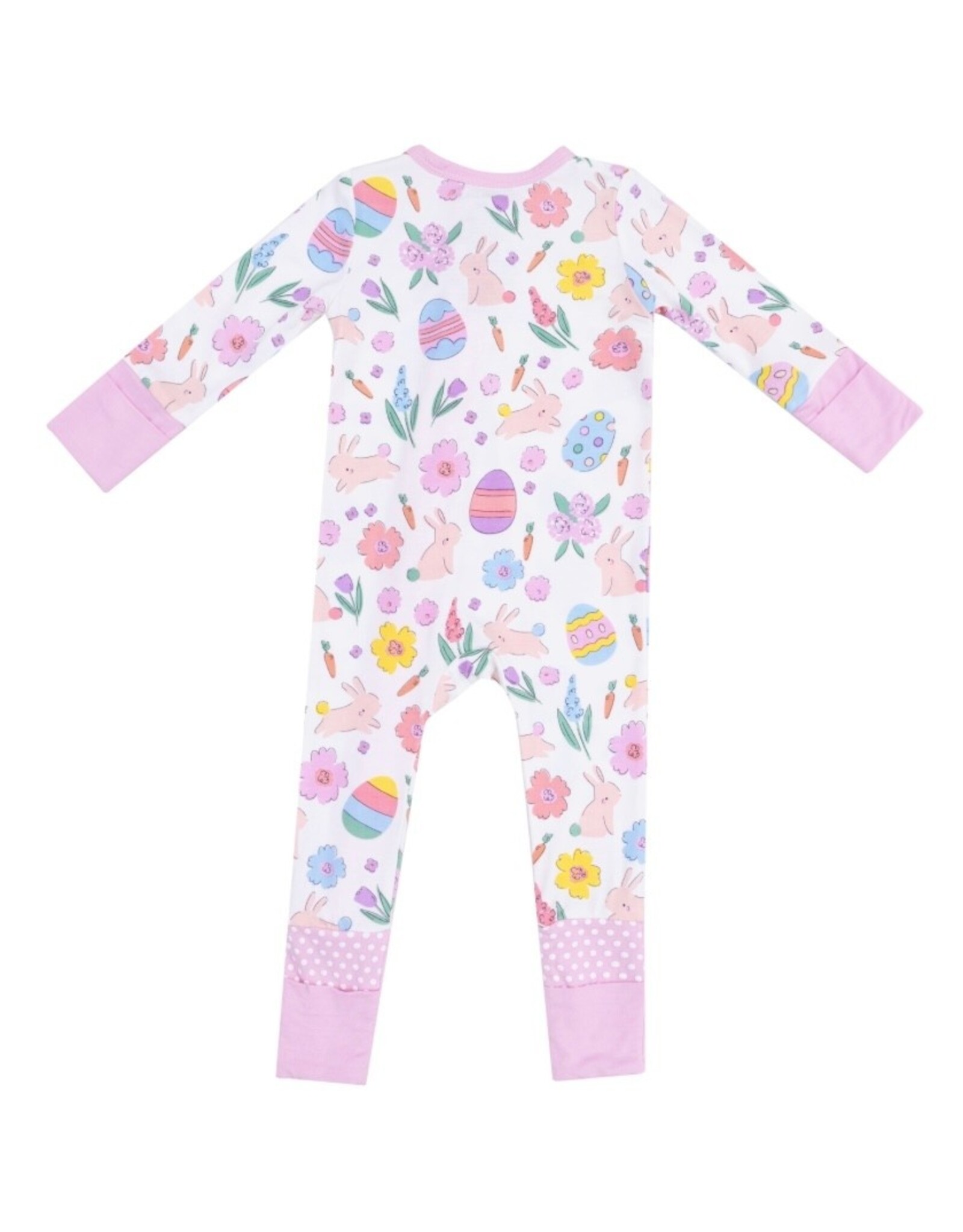 Angel Dear Angel Dear- Pink Easter Bunnies Two-Way Zipper Romper