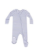 Angel Dear Angel Dear- Stripe Vintage Blue Two-Way Zipper Footie