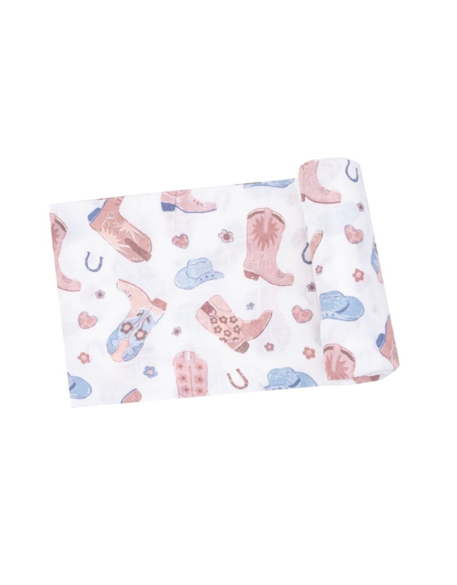 Angel Dear Angel Dear- Pink Cowboy Boots Swaddle Blanket