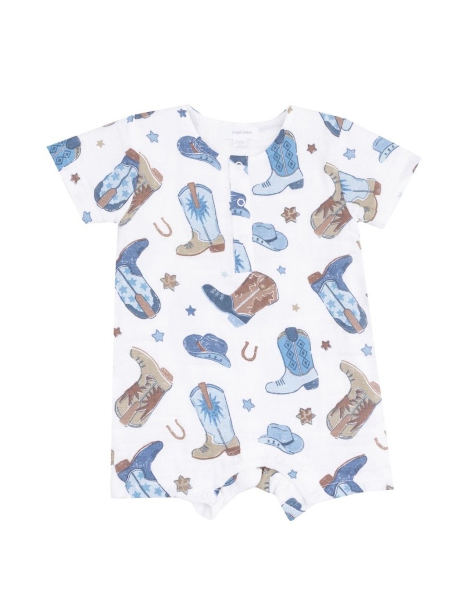 Angel Dear Angel Dear- Blue Cowboy Boots Henley Shortall
