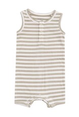 Angel Dear Angel Dear- Stripe Sage Sleeveless Shortie Romper