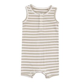 Angel Dear Angel Dear- Stripe Sage Sleeveless Shortie Romper