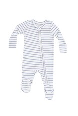 Angel Dear Angel Dear- French Stripe Dusty Blue Two-Way Zipper Footie