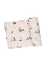 Angel Dear Angel Dear- Golf Cart Cuties Oatmeal Swaddle Blanket