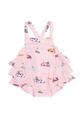 Angel Dear Angel Dear- Golf Cart Cuties Pink Ruffle Sunsuit