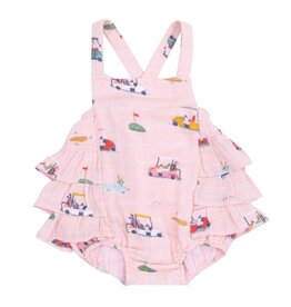 Angel Dear Angel Dear- Golf Cart Cuties Pink Ruffle Sunsuit