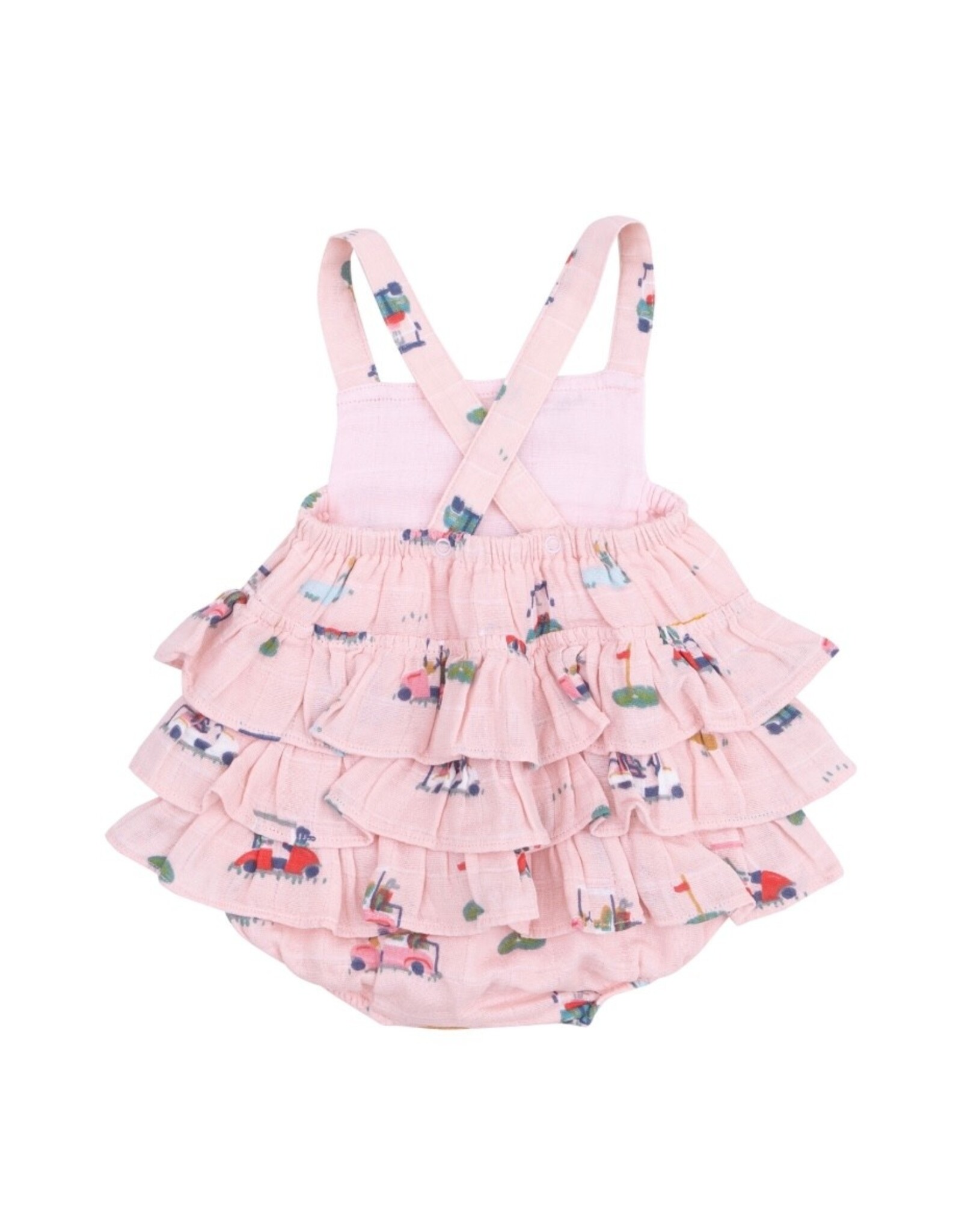 Angel Dear Angel Dear- Golf Cart Cuties Pink Ruffle Sunsuit