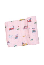 Angel Dear Angel Dear- Golf Cart Cuties Pink Swaddle Blanket Angel Dear Angel Dear- Golf Cart Cuties Pink Swaddle Blanket