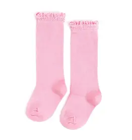 Little Stocking Co. Little Stocking- Blossom Lace Top Knee High Socks
