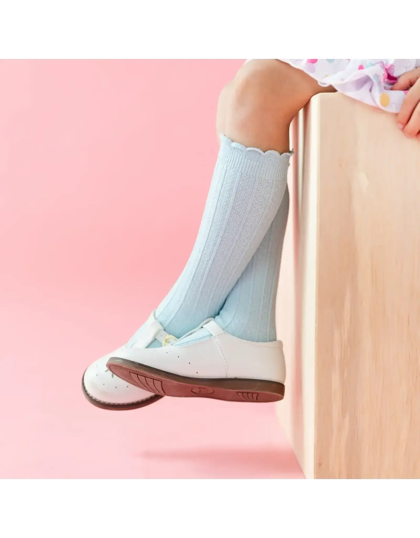 Little Stocking Co. Little Stocking - Robin Egg Frill Knee High Socks