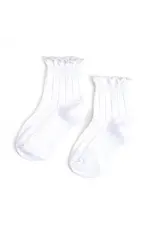 Little Stocking Co. Little Stocking- White Frill Midi Socks