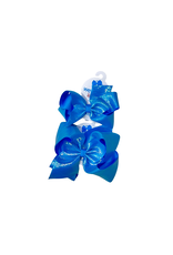 Wee Ones- Island Blue Overlay Sheer Iridescent Bow