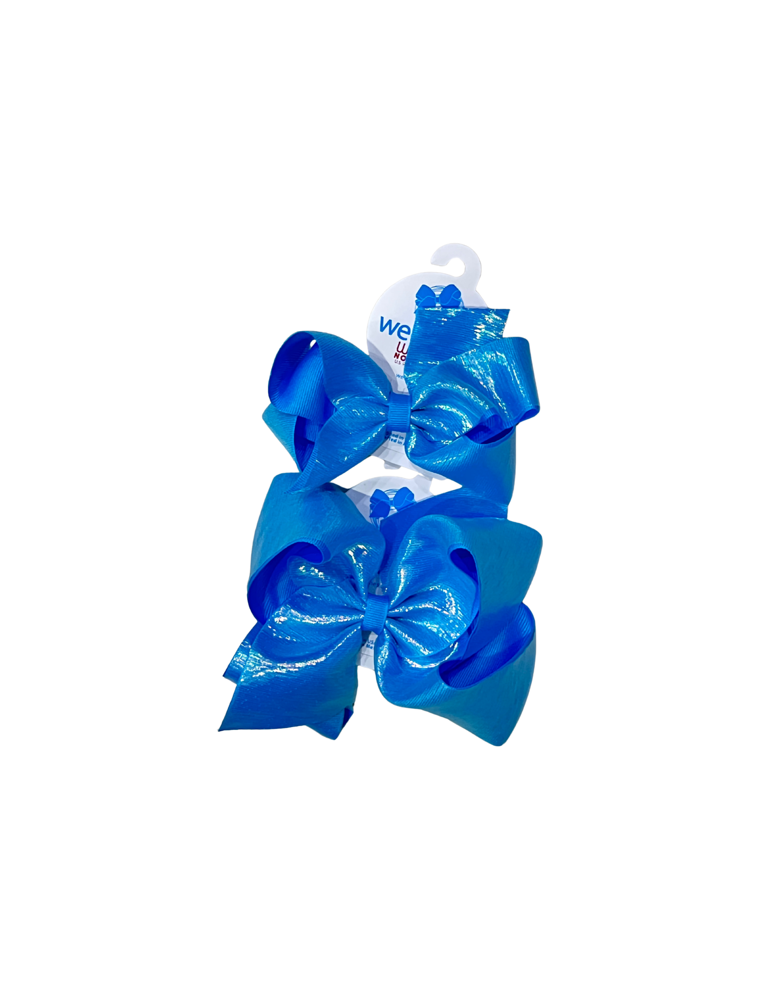 Wee Ones- Island Blue Overlay Sheer Iridescent Bow