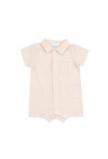 Angel Dear Angel Dear- Solid Muslin White Swan Button Down Polo Shortie