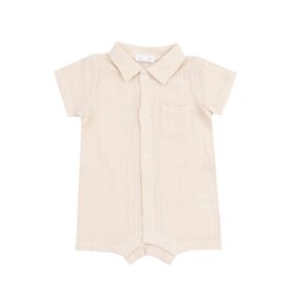 Angel Dear Angel Dear- Solid Muslin White Swan Button Down Polo Shortie