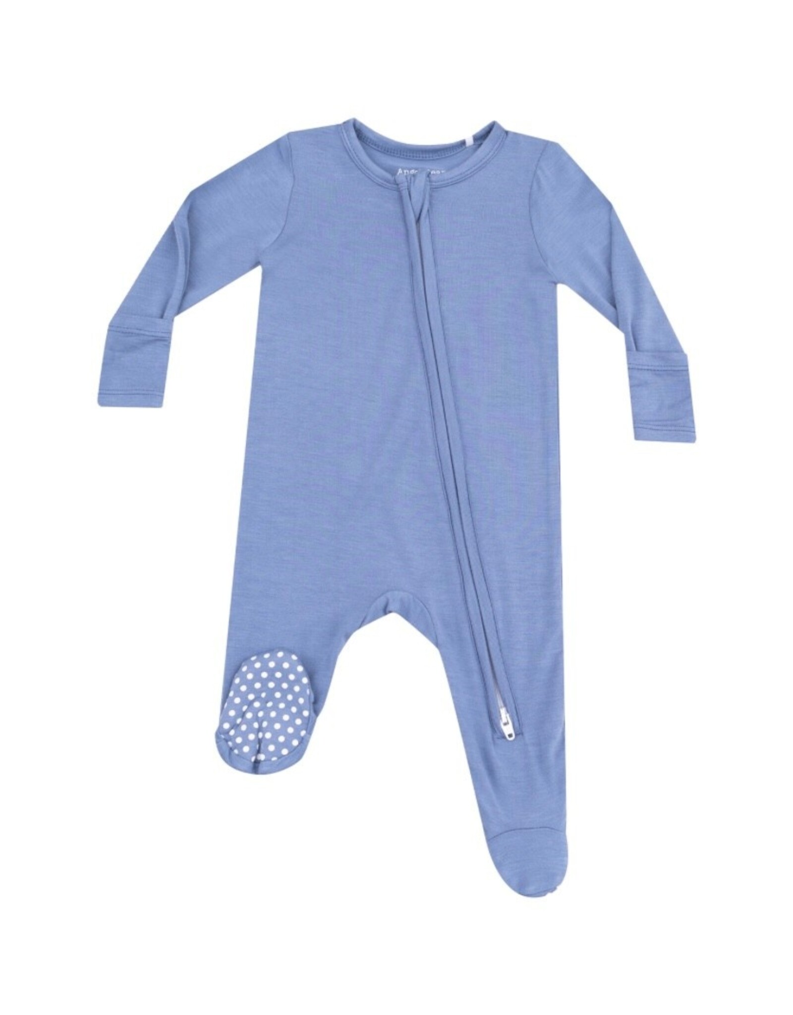 Angel Dear Angel Dear- Country Blue Two-Way Zipper Footie
