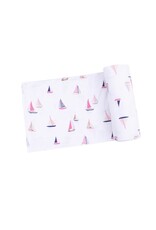 Angel Dear Angel Dear- Sailboats Pink Swaddle Blanket