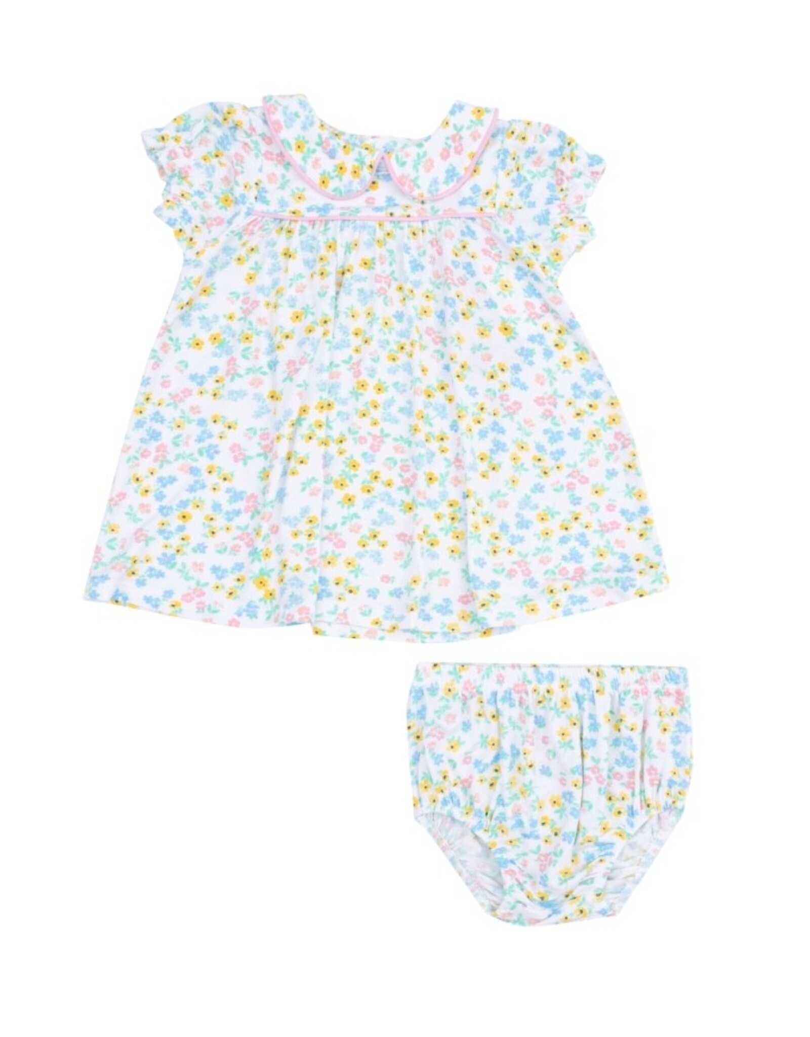 Angel Dear Angel Dear- Caroline’s Calico Classic Puff Sleeve Baby Doll Dress Set