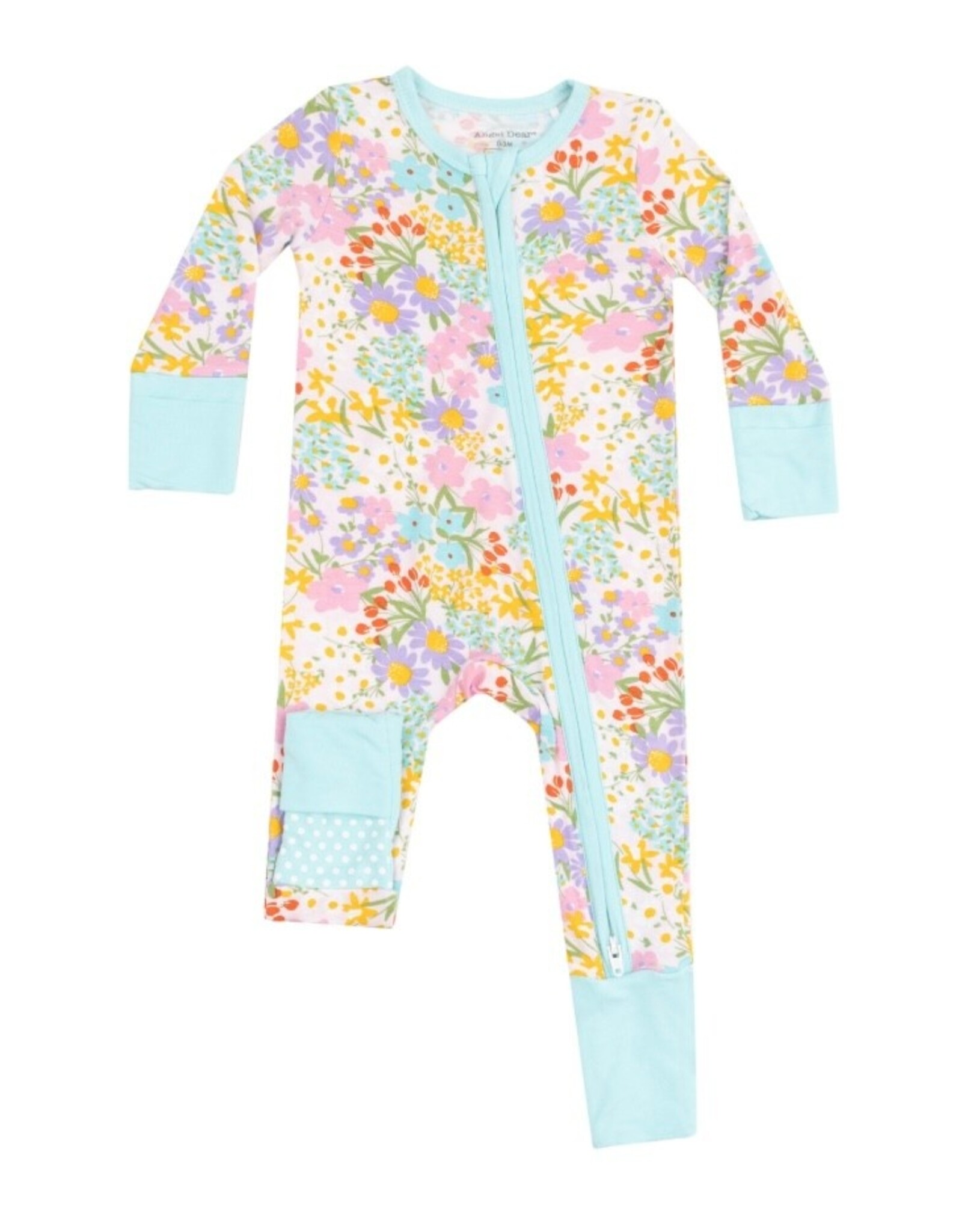 Angel Dear Angel Dear- Amelia Floral Two-Way Zipper Romper