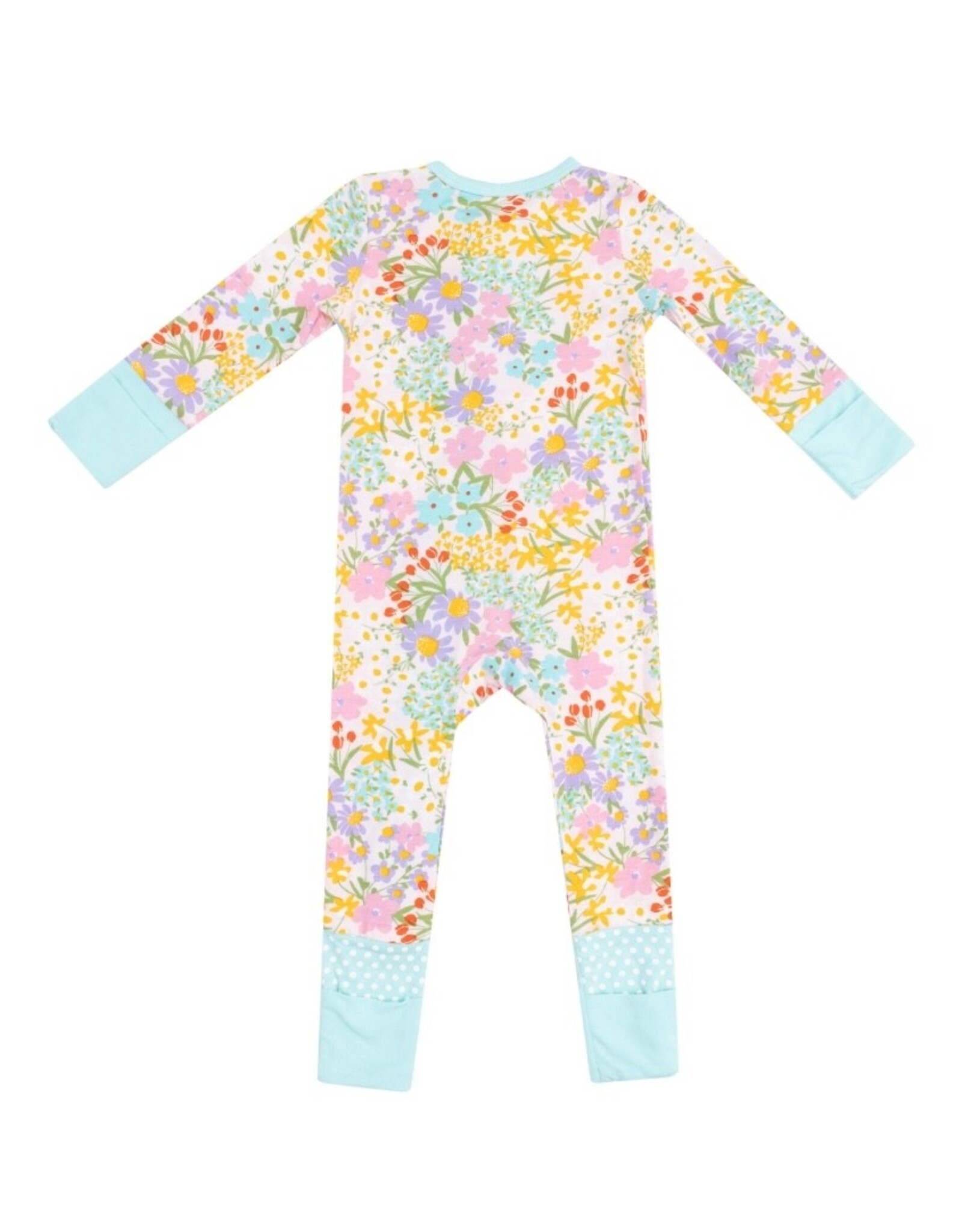 Angel Dear Angel Dear- Amelia Floral Two-Way Zipper Romper