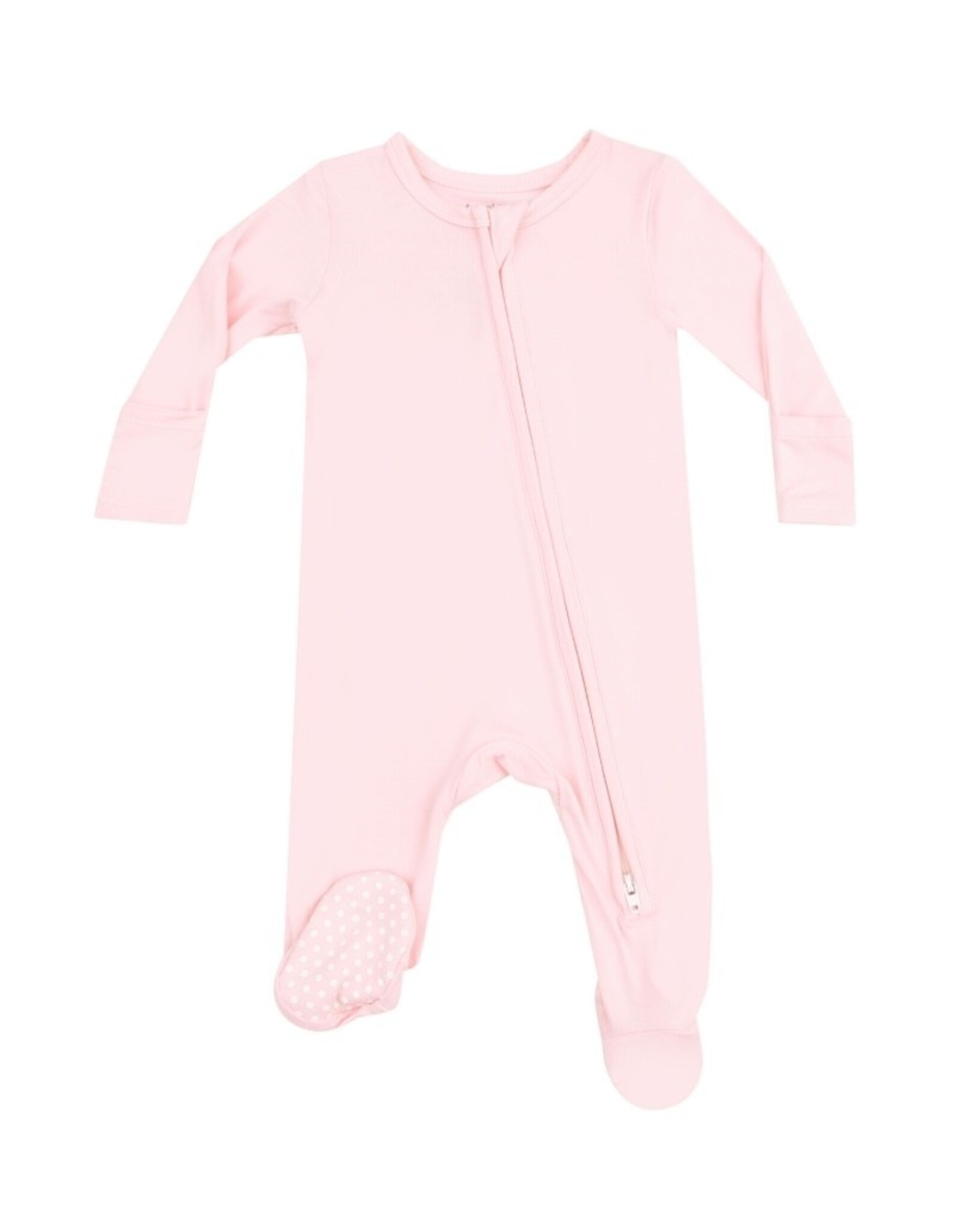 Angel Dear Angel Dear- Solid Tickled Pink Two-Way Zipper Footie