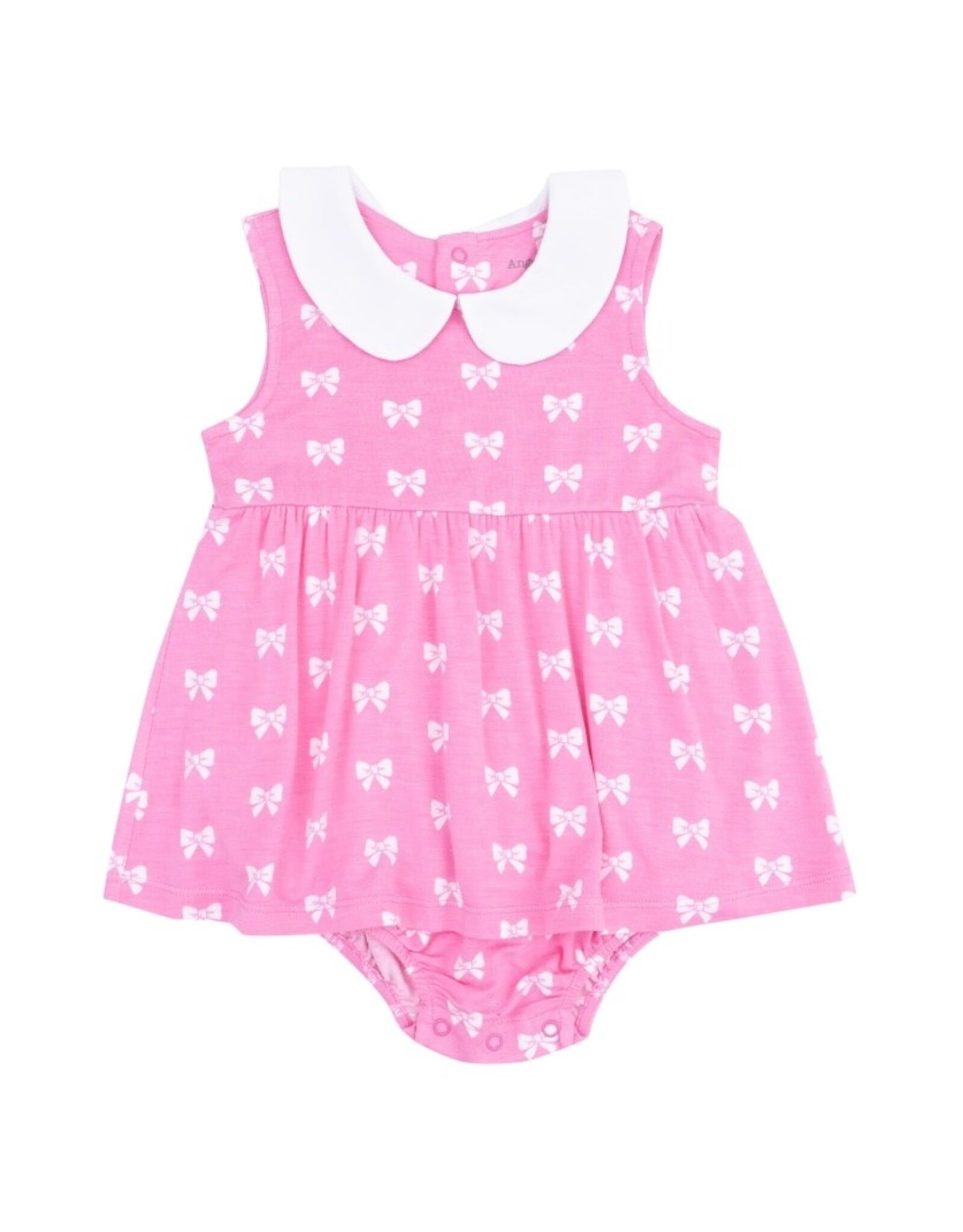 Angel Dear Angel Dear- Pink Bows Peter Pan Collar Bubble w/Skirt