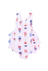 Angel Dear Angel Dear- American Ice Cream Pink Ruffle Sunsuit