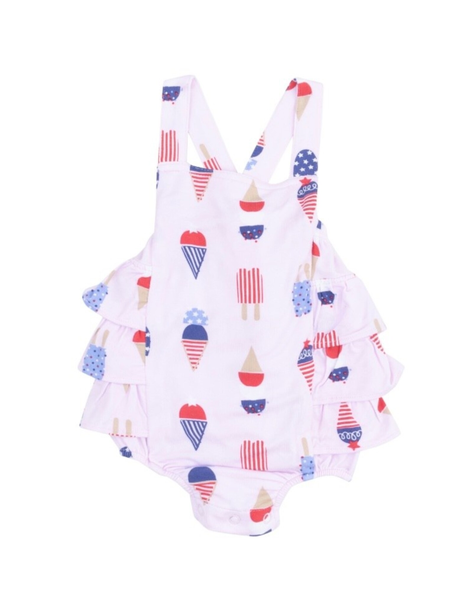 Angel Dear Angel Dear- American Ice Cream Pink Ruffle Sunsuit