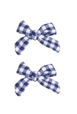 Angel Dear Angel Dear- Navy Gingham 2 pack Hair Bow Clip