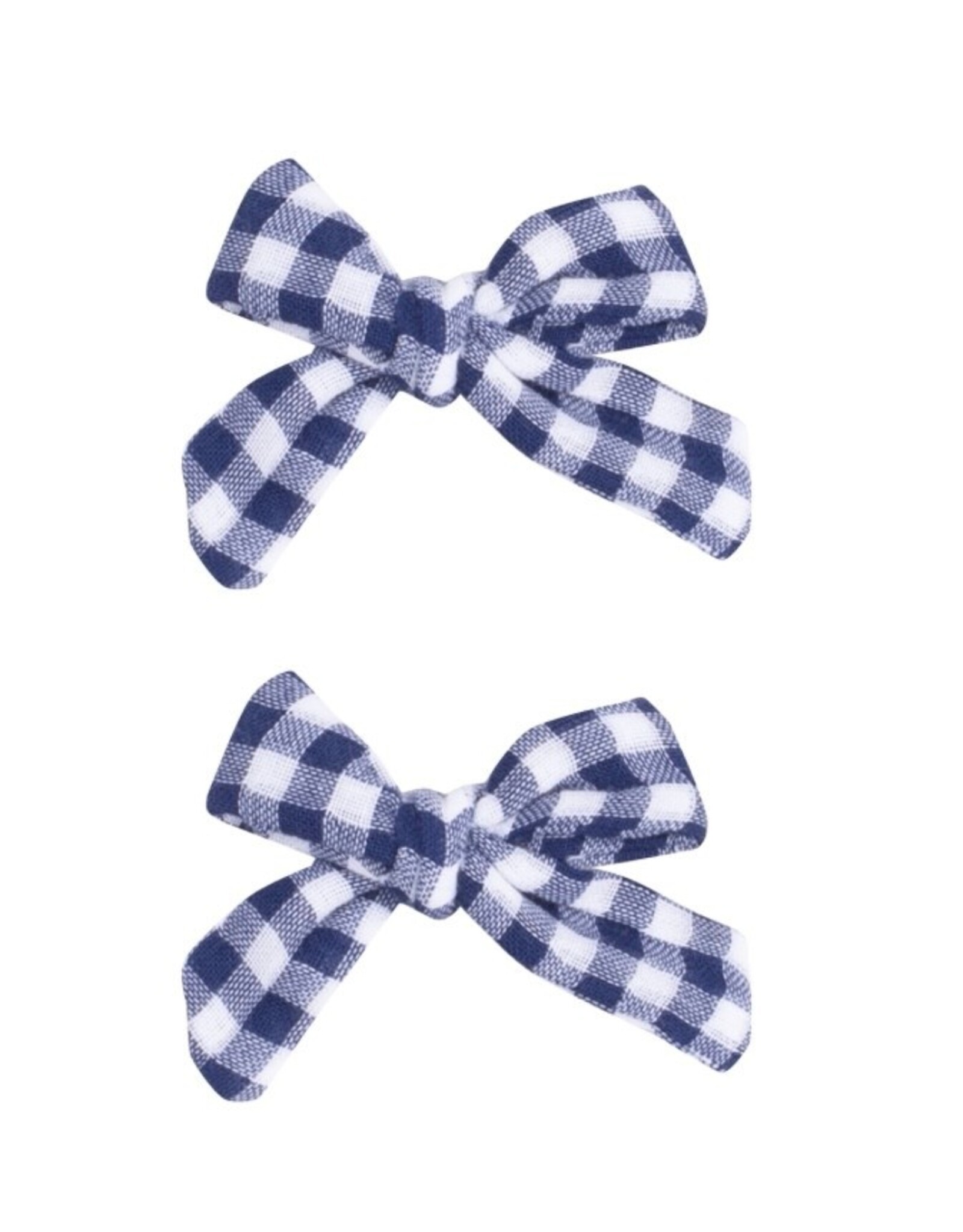 Angel Dear Angel Dear- Navy Gingham 2 pack Hair Bow Clip