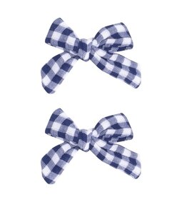 Angel Dear Angel Dear- Navy Gingham 2 pack Hair Bow Clip