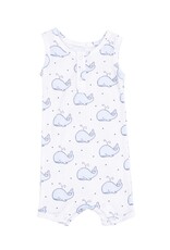 Angel Dear Angel Dear- Bubbly Whale Blue Sleevless Shortie Romper