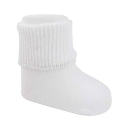 Baby Deer- Logan White Cuff Socks