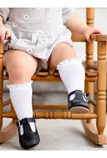Little Stocking Co. Little Stocking- White Lace Top Knee High Socks