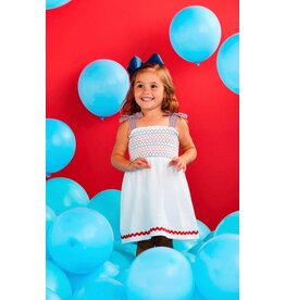Mudpie Mud Pie- Red, White & Blue Smocked Dress