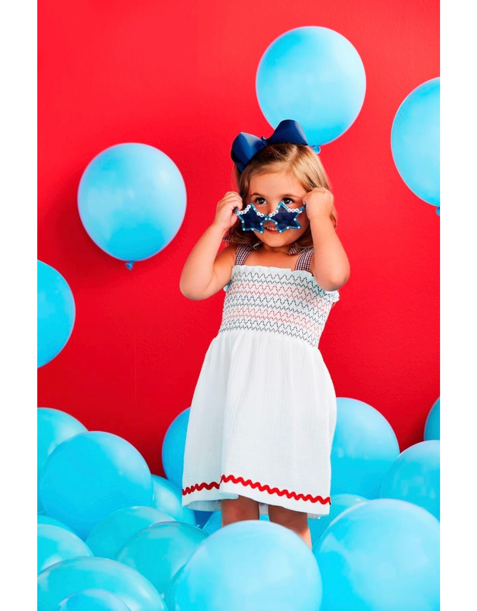 Mudpie Mud Pie- Red, White & Blue Smocked Dress