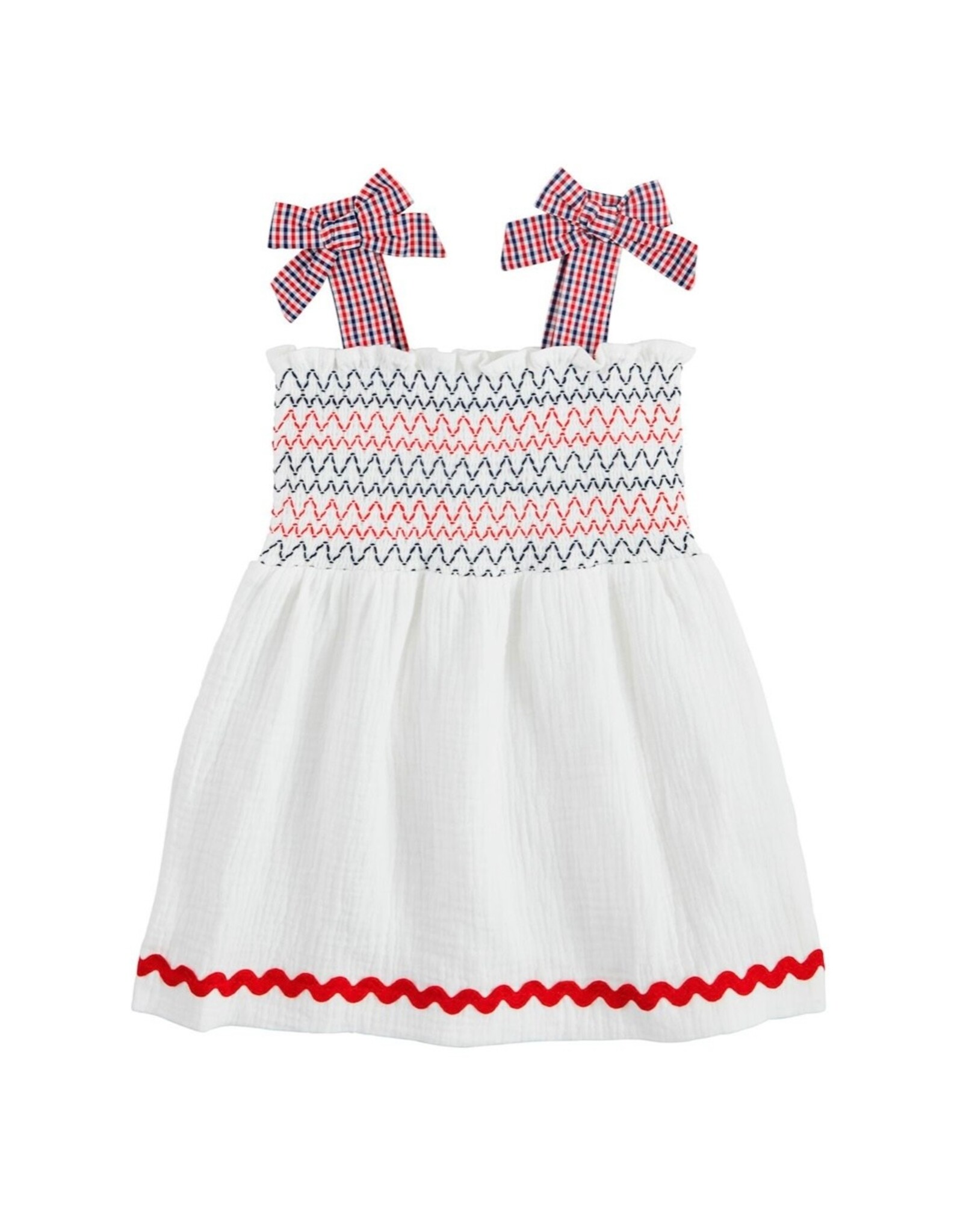 Mudpie Mud Pie- Red, White & Blue Smocked Dress
