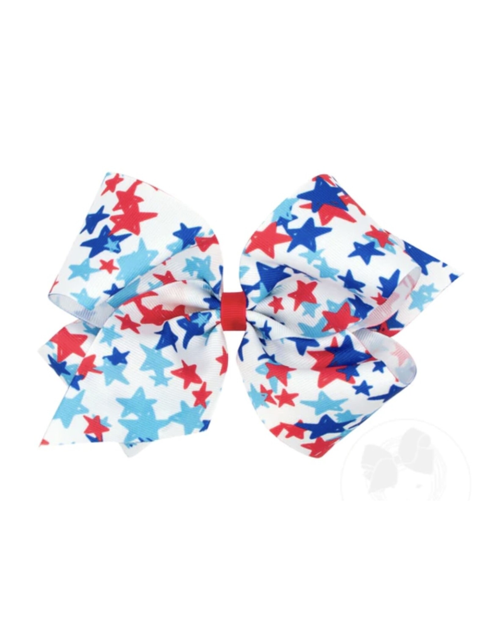 Wee Ones- Patriotic King Printed Bow