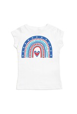 Sweet Wink- Patriotic Rainbow S/S White Shirt