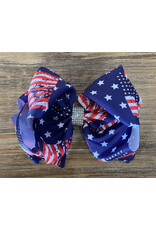Flag w/ StarPatriotic 7.5" Rhinestone Bow