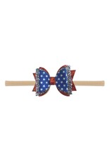Sweet Wink- Flag Bow Soft Headband