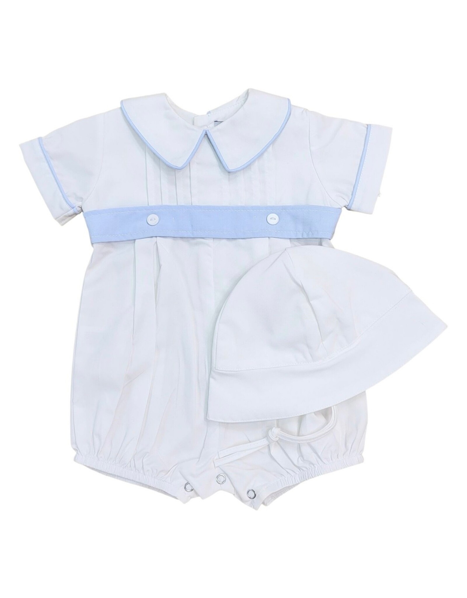 Sweet Dreams- White Pleated w/Blue Belt Set