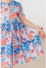 Mila & Rose Mila & Rose- Patriotic Patchwork Pocket Twirl Dress