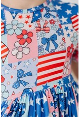 Mila & Rose Mila & Rose- Patriotic Patchwork Pocket Twirl Dress