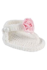 Baby Deer - Natalie White Crochet Sandals: Newborn