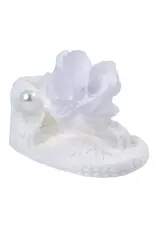 Baby Deer - Anna White Crochet Thong Sandals: Newborn